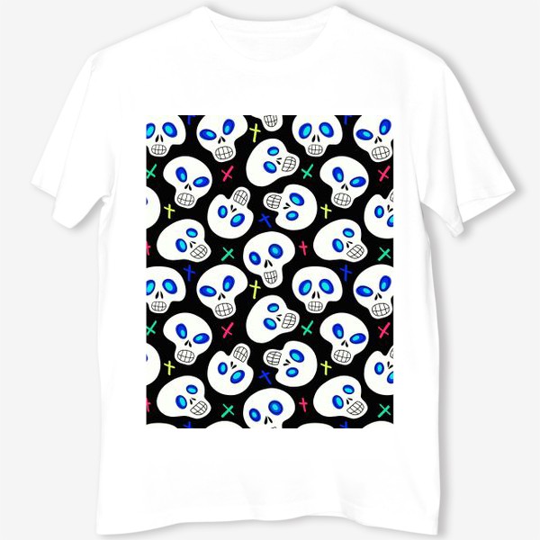 Футболка «Забавные черепки и разноцветные кресты »