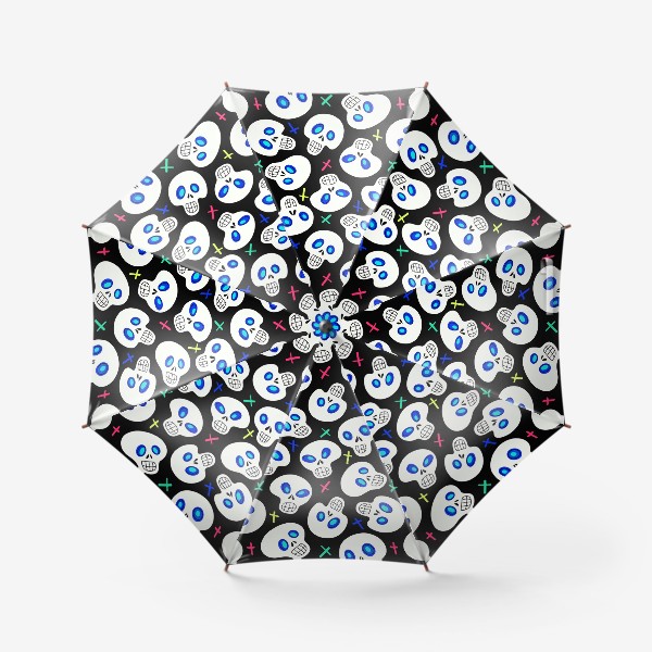 Зонт «Забавные черепки и разноцветные кресты »