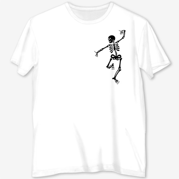 Футболка с полной запечаткой «Танцующий черный скелет »