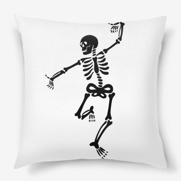 Подушка «Танцующий черный скелет »