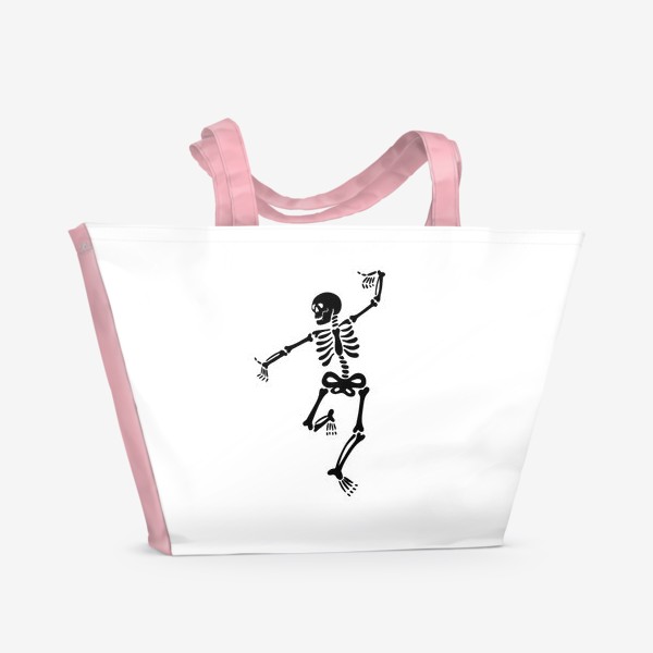Пляжная сумка «Танцующий черный скелет »