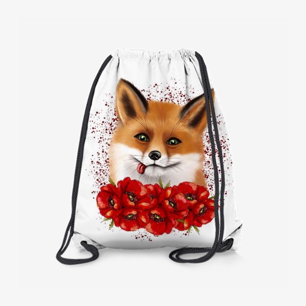 Рюкзак «Довольная лиса в красных маках»