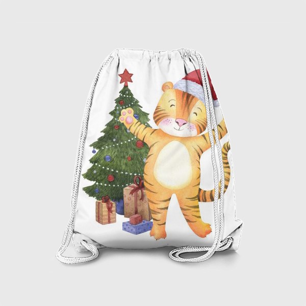 Рюкзак «Новогодний тигр у елки»