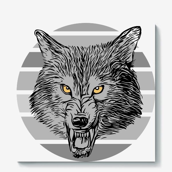 Холст «волчья пасть, звериный оскал»