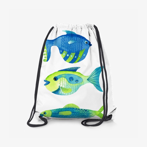 Рюкзак «три сине-зеленые рыбы»