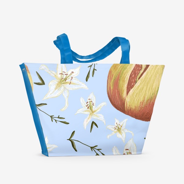 Пляжная сумка «Гранат и лилии»