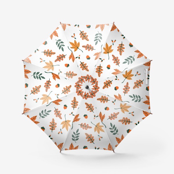 Зонт «Осенний паттерн с листьями»