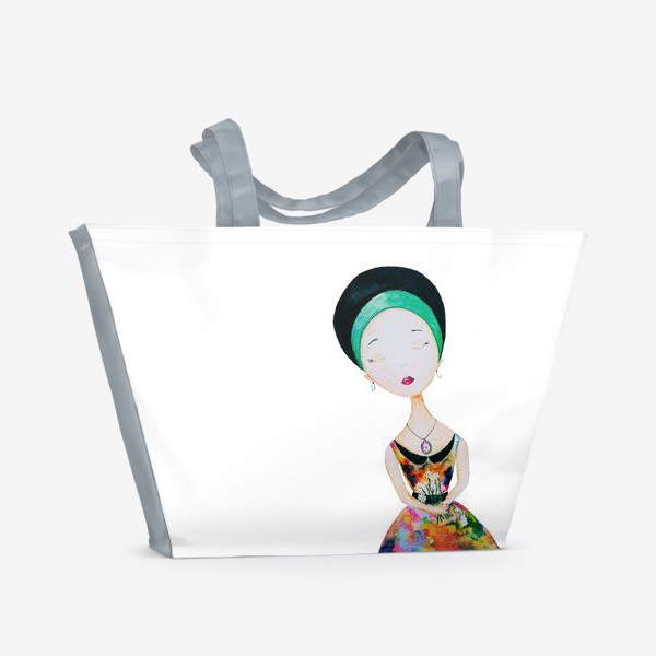 Пляжная сумка «Девушка с ромашками»