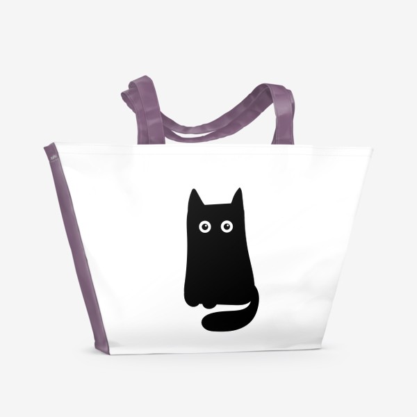 Пляжная сумка «Черный кот - милый принт»