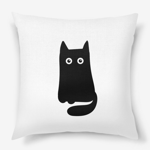 Подушка «Черный кот - милый принт»