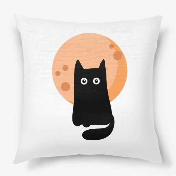 Подушка «Черный кот на фоне оранжевой луны. Хеллоуин», купить в  интернет-магазине в Москве, автор: Natali Brill, цена: 1390 рублей,  0881.127071.1283980.4692748