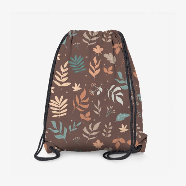 Рюкзак «Осенний узор - осенний лес, коричневый фон»
