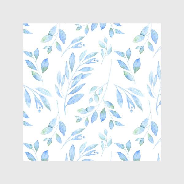 Скатерть «Голубые ветви на белом фоне»