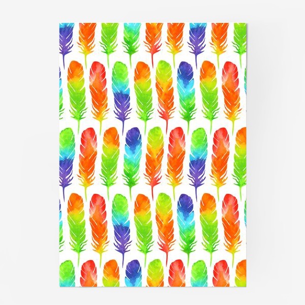 Постер «Bright Watercolor Feathers»