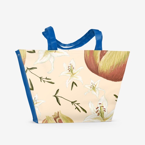 Пляжная сумка «Гранат и лилии »