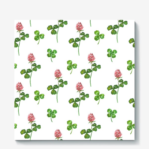 Холст «Pattern With Watercolor Clover»