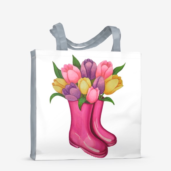Сумка-шоппер «Тюльпаны в сапогах»