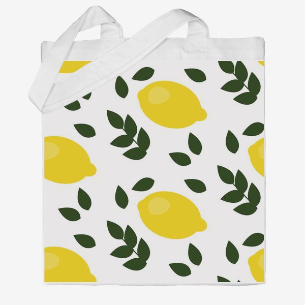 Сумка хб «паттерн лимоны с листьями»