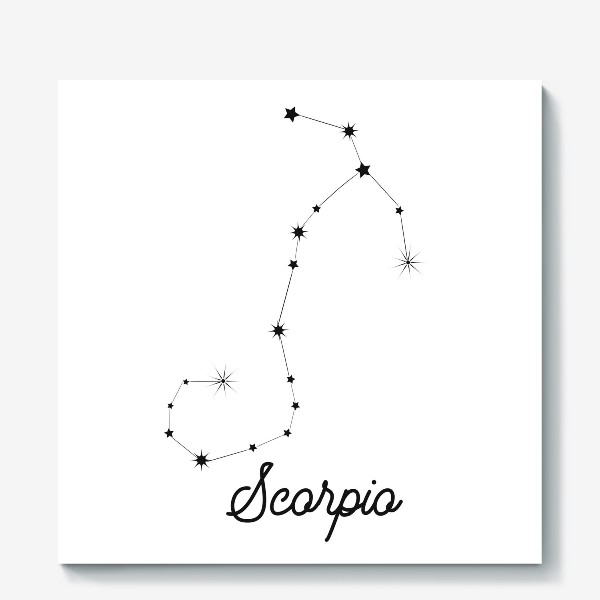 Холст «Скорпион. Знак зодиака, созвездие, минимализм»