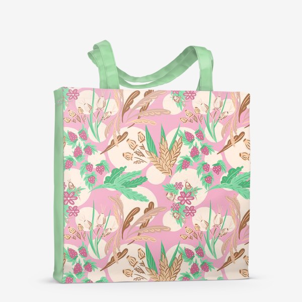 Сумка-шоппер «Полевые цветы и растения пастель»