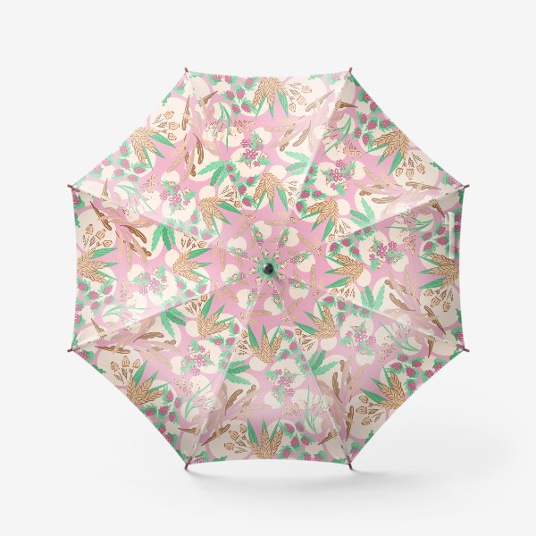 Зонт «Полевые цветы и растения пастель»
