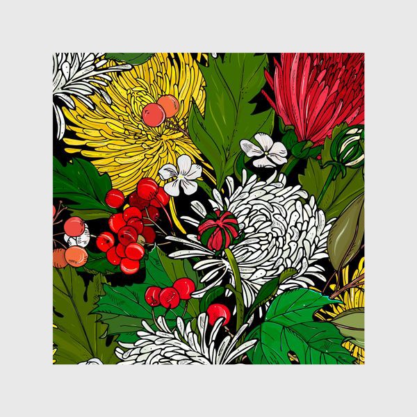 Шторы «яркие цветы хризантемы»