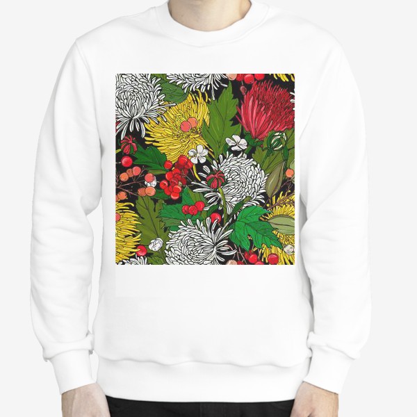 Свитшот «яркие цветы хризантемы»