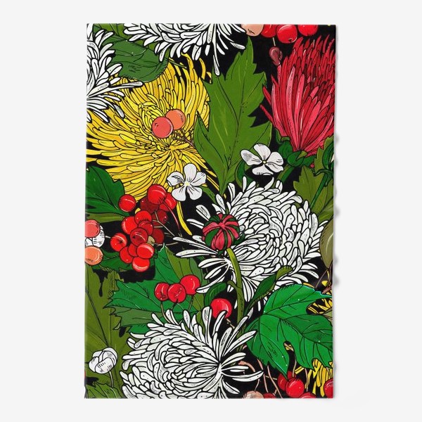 Полотенце «яркие цветы хризантемы»