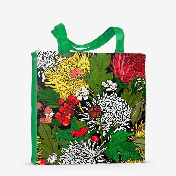 Сумка-шоппер «яркие цветы хризантемы»