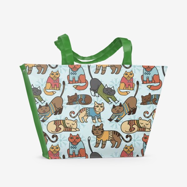 Пляжная сумка «Зимние котики»