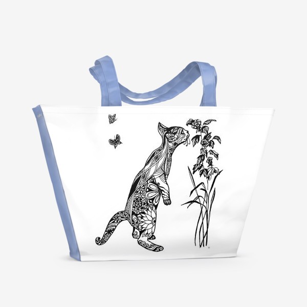 Пляжная сумка «Кот - любитель ароматов»