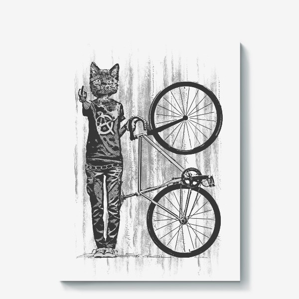 Холст «Cat Punk Rider»