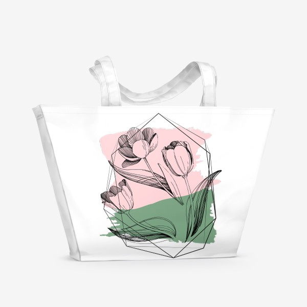 Пляжная сумка «Цветы абстракция графика»