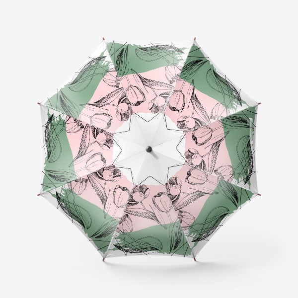 Зонт «Цветы абстракция графика»