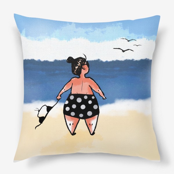 Подушка «Лето море пляж бархатный сезон»