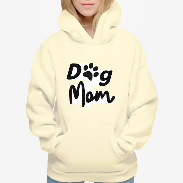 Худи «Леттеринг "Dog mom" с отпечатком лапки питомца»