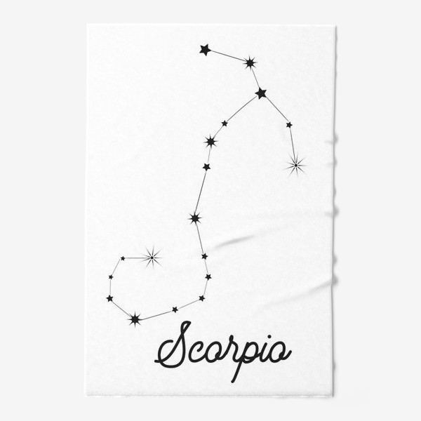 Полотенце «Скорпион. Знак зодиака, созвездие, минимализм»