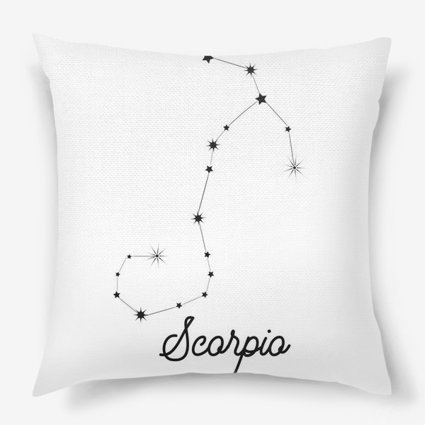 Подушка «Скорпион. Знак зодиака, созвездие, минимализм»