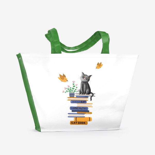 Пляжная сумка «Кот учёный»