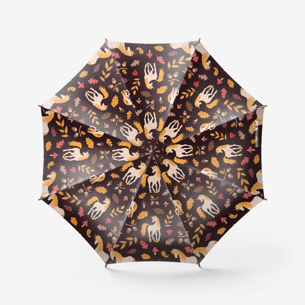 Зонт «Осенние единороги»