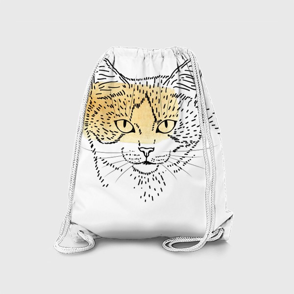 Рюкзак «Акварельная кошка. Бежевая акварель»