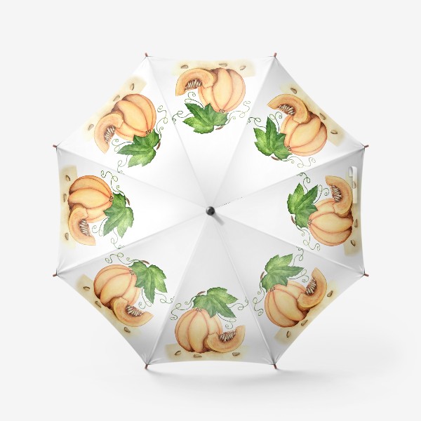 Зонт «Тыква с листочком. Акварель »