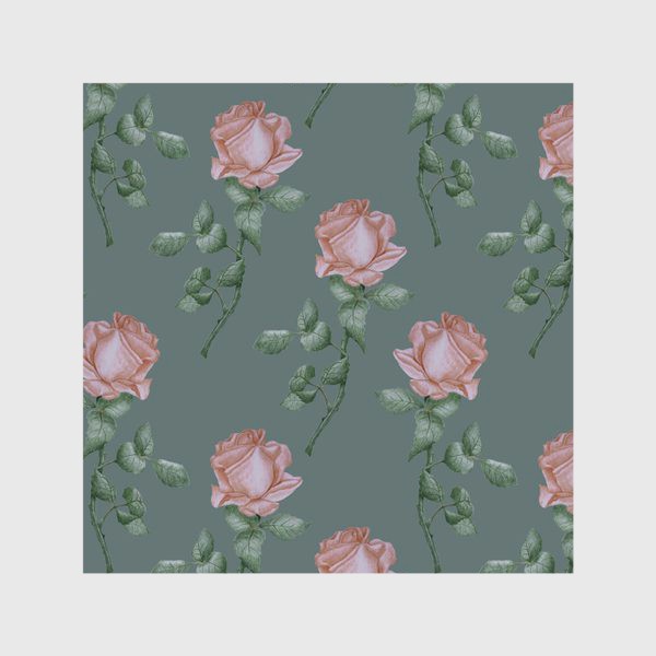 Скатерть «Розовые розы на зеленом фоне»