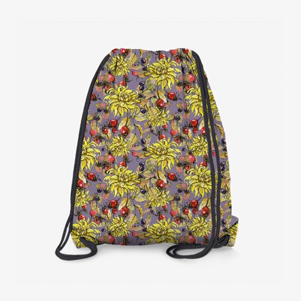 Рюкзак «Жёлтая хризантема и шиповник»