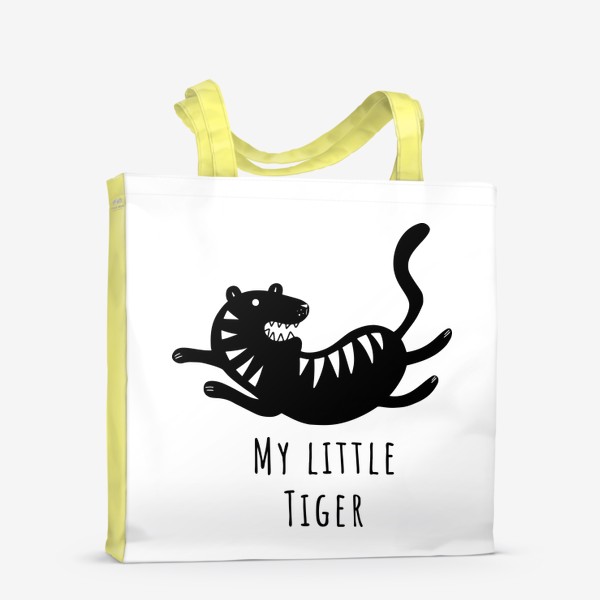 Сумка-шоппер «Милый тигр. Тигренок. Новый год тигра 2022. Минималистичный дизайн для ребенка, для мальчика. Маленький тигр. Полоски»