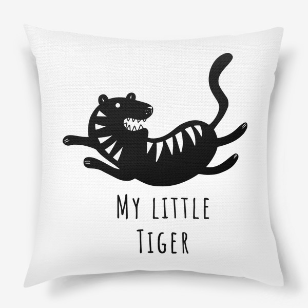Подушка «Милый тигр. Тигренок. Новый год тигра 2022. Минималистичный дизайн для ребенка, для мальчика. Маленький тигр. Полоски»