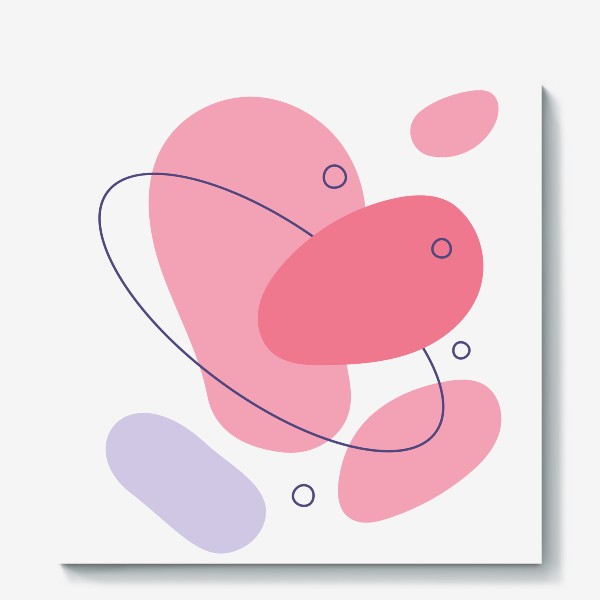 Холст «Абстрактная иллюстрация с линиями розового цвета»