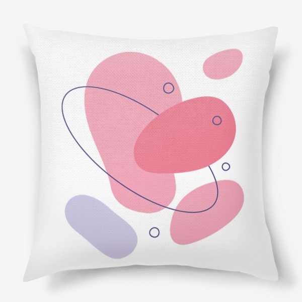 Подушка «Абстрактная иллюстрация с линиями розового цвета»