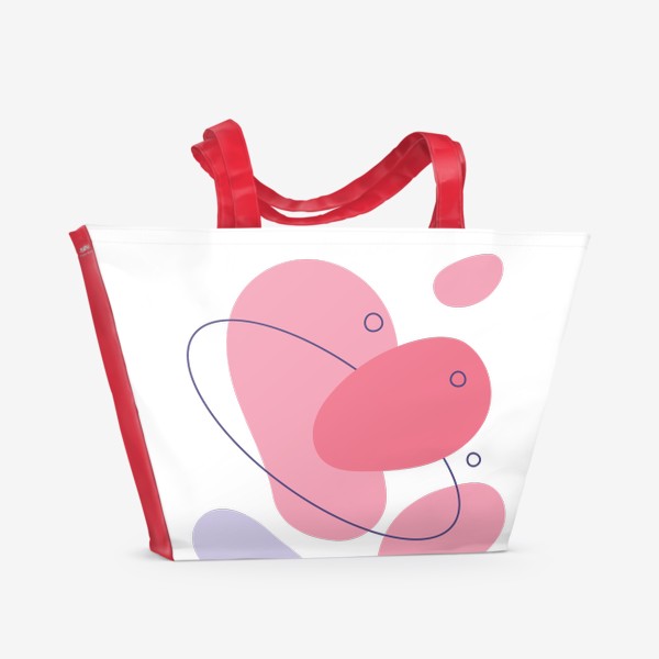 Пляжная сумка «Абстрактная иллюстрация с линиями розового цвета»