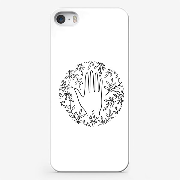 Чехол iPhone «Magic hand, рука, магия, минимализм, линии, растения»